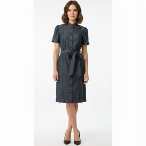𝅺Magaschoni Teal Denim Shirt Dress